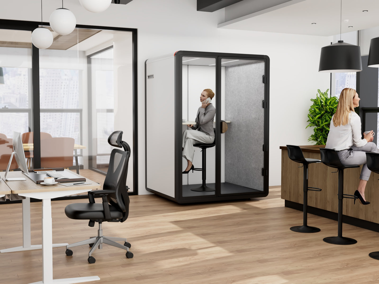 Phòng họp di động FlexiSpot Silent POD Đôi P2F-3